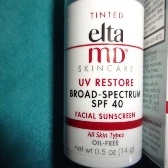 Elta MD Skincare Tinted UV Restore SPF 40 Physical facial Sunscreen .5 oz x 2/26 - Picture 2 of 6